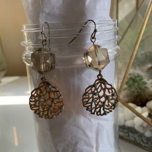 Gold Tone Filigree with Smokey Bead